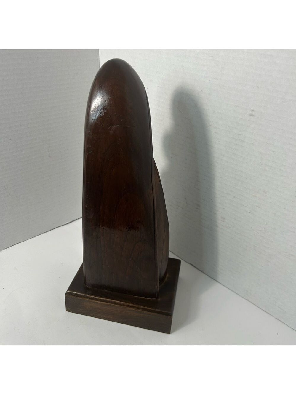 Vintage Wooden Statue Three Women Praying MCM Minimalist Dark Brown Solid 6x4.5 - Picture 5 of 7